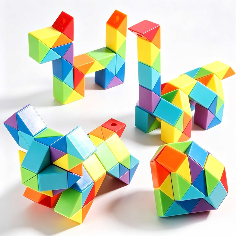 Kids Education Related - Grote opvouwbare regenboog magische slangkubus twistpuzzel