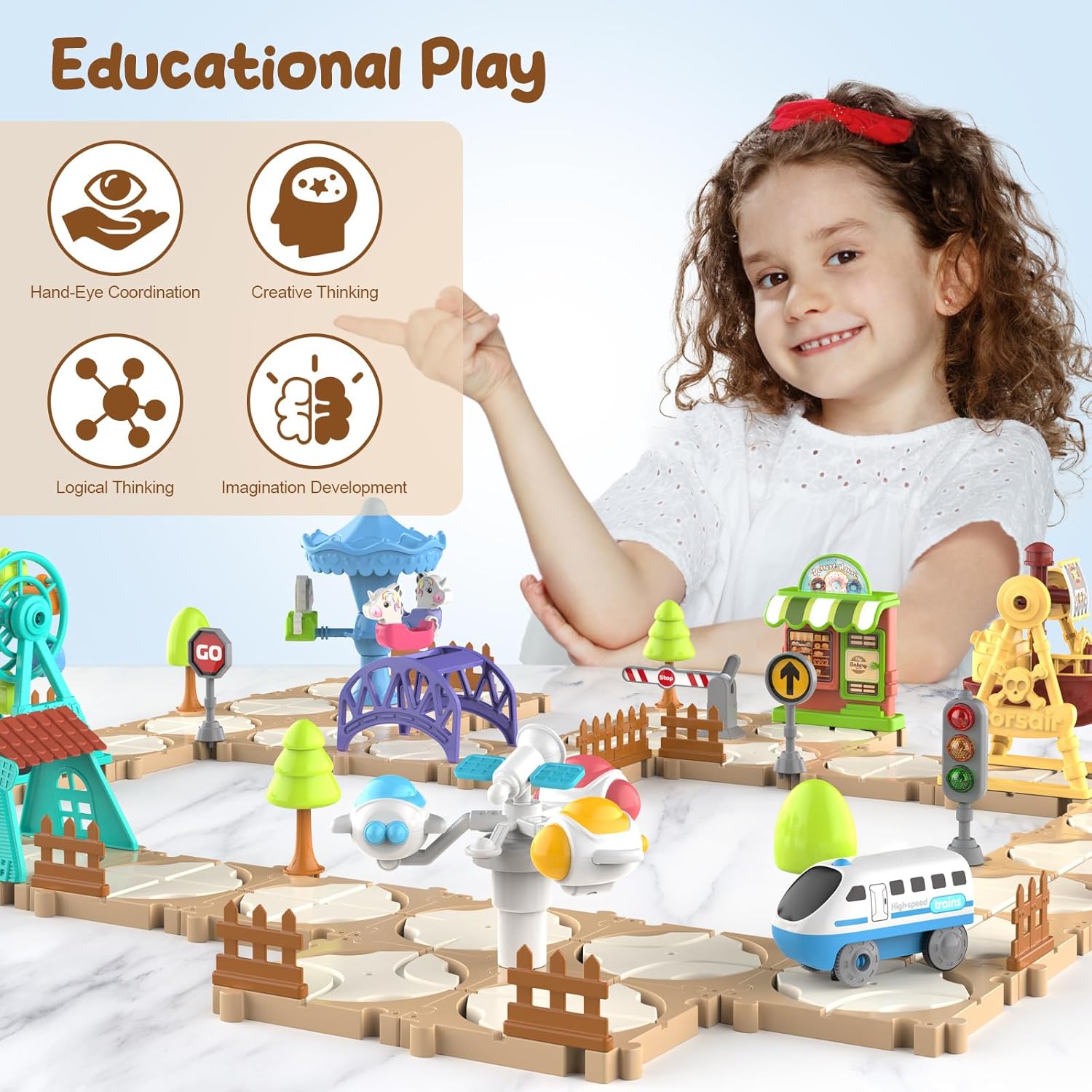 DIY puzzelbaan autoset montage - Game Educational For Kids Free recensie en prijs