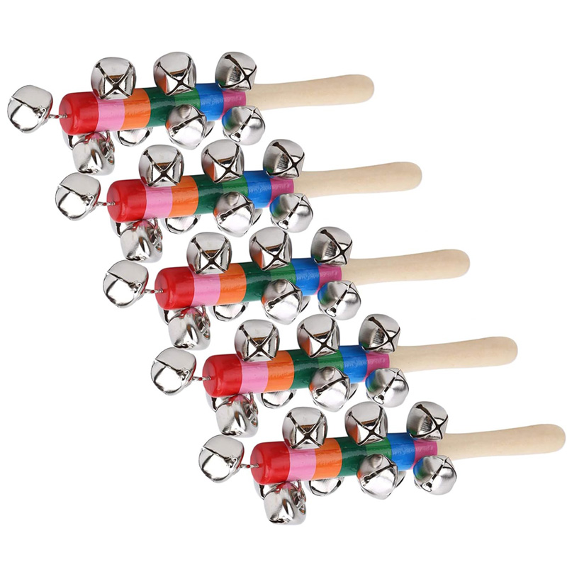 5PCS Houten Jingle Hand Bells  - Kids Education Bell recensie en prijs