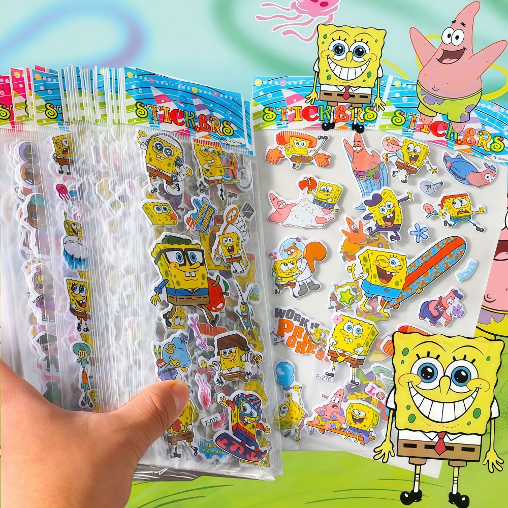 12-pack SpongeBob 3D-stickers  - Educational Cartoon For Kids recensie en prijs