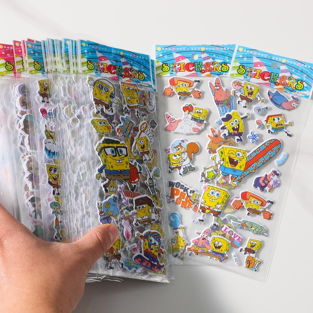 12-pack SpongeBob 3D-stickers  - Educational Cartoon For Kids recensie en prijs