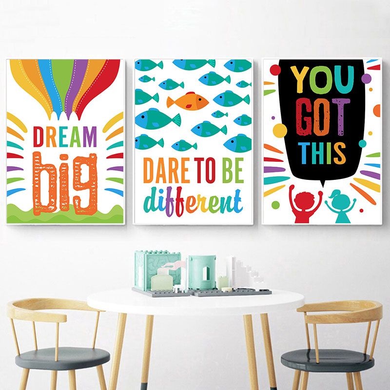 Kleurrijke schattige droom gro - Inspirational Kids Education Quotes recensie en prijs